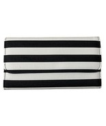 Kut from the Kloth Slim Stripe Wallet Black White Vegan Leather NWOT Bee... - $8.16