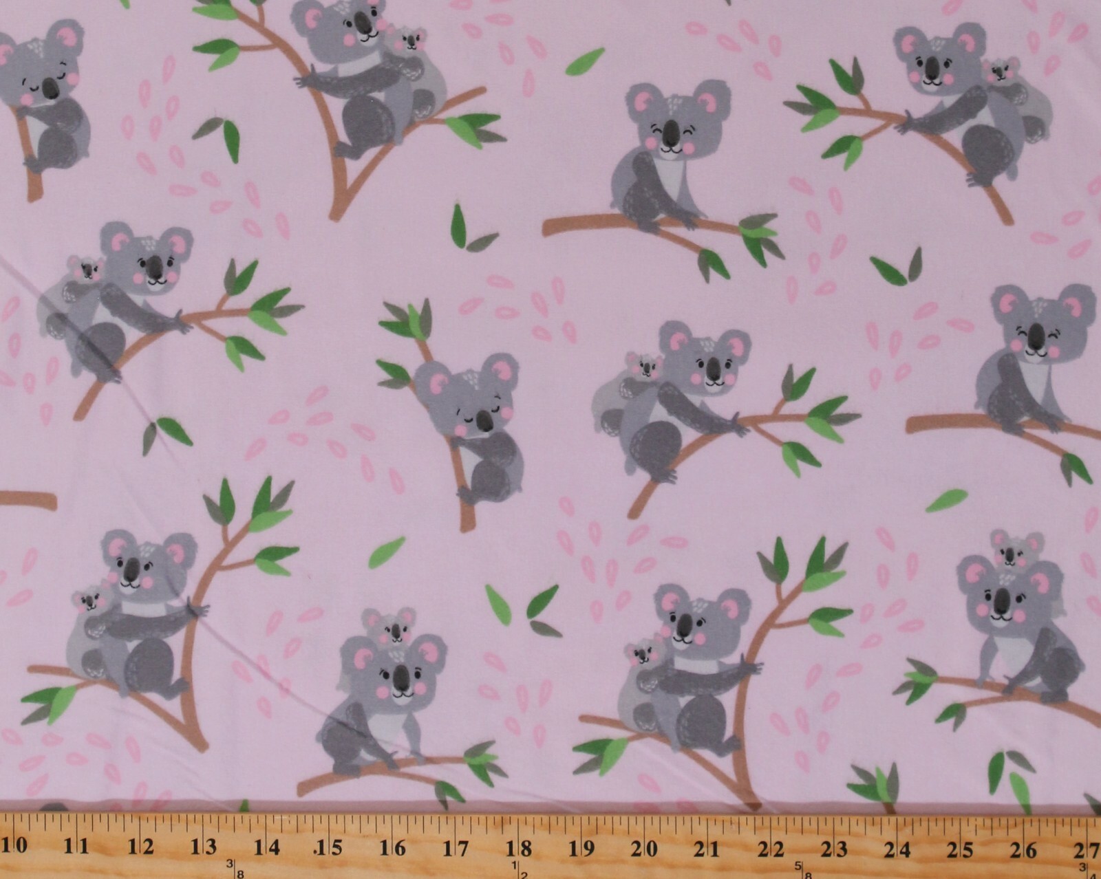 Flannel Koalas Baby Koala Bears Animals on Pastel Pink Fabric Print BTY ... - $12.95