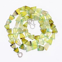 Natural Bi-Color Quartz Gemstone Flat Triangle Beads Necklace 6-10 mm 17&quot; UB7142 - £7.72 GBP