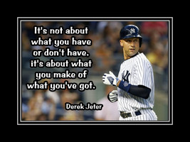 Inspirational Baseball Quote Poster Print Derek Jeter Motivational Unique Gift - $19.99+