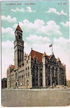 Detroit Michigan Postcard Detroit Post Office 1908 Bardeleben VINTAGE - £2.28 GBP