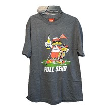 Full Send Nelk Boy&#39;s Rona Season Duck Golfing Shirt Sz L Dark Grey Short... - $14.36