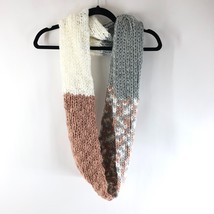 LC Lauren Conrad Womens Infinity Scarf Chunky Knit Brown Gray Ivory 29x10 - £7.75 GBP