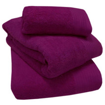 Egyptian Combed Cotton Towels Thick Super Soft Absorbent Magenta - £5.59 GBP