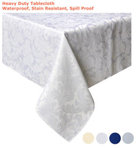 Tektrum 60&quot;X84&quot; Rectangular Damask Tablecloth-Waterproof/Stain Resistant... - £17.50 GBP