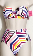 Kate Spade Geobrella 2PC High Waisted Bikini Multicolor Swimsuit S,м,Lnwt! - £54.81 GBP