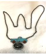 Heavy Chain Necklace, Life is an Adventure Enjoy the Ride Blue pick up T... - £9.29 GBP