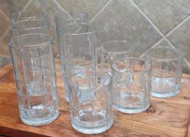 9 Vtg Anchor Hocking Tartan Manchester Iced Tea/Juice Clear Glasses 16oz... - €30,50 EUR
