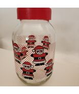 Good condition Vintage 3 Liter Red lid Christmas Santa Claus holiday coo... - $15.00