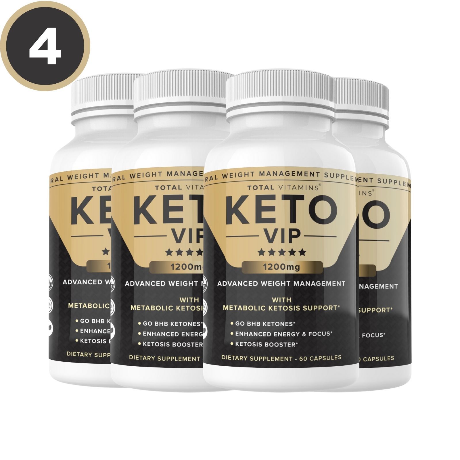 Primary image for 4 Bottles Keto VIP Fuel Diet Pills Pure Keto Fast Burn Advanced Weight Loss