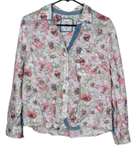 Style &amp; Co Women&#39;s Pink Flowered Front Tie Blouse Sz PXL Petite Long sleeve - £13.45 GBP