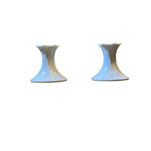 Lenox Candlesticks Set Of 2 Holder Hexagonal Shaped Milk Glossy White 3.5&quot; - $29.69