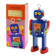 NEUTRON ROBOT 5&quot; Saint St John Wind Up Tin Toy Collectible Retro Space A... - £23.94 GBP