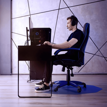 Polycarbonate 9-Sided Blue Gaming Chair Mat for Hard Floors 38 x 39 - $87.11