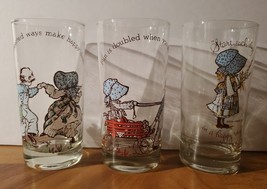 Vintage Holly Hobbie American Greetings Drinking Glass Lot Of 3 Collectible 1978 - £18.91 GBP