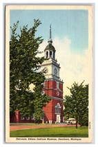 Edison Institute Museum Entrance Dearborn Michigan MI  Linen Postcard N18 - £1.49 GBP