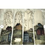 CUSTOM   PRIMITIVE SALT BOX HOUSES WILLOW TREES &amp; SHEEP CEILING FAN **AL... - $2,735.79 MXN