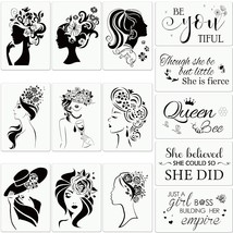 14 Pieces Women Painting Stencil Face Painting Stencil On Canvas Art Ste... - £14.87 GBP