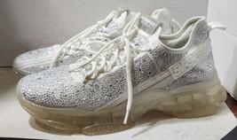 Steve Madden Womens Maxima-R White Bling Rhinestones Concert Sneaker Shoe Sz 12 - £31.47 GBP