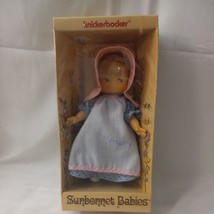 Vtg 1975 Knickerbocker MOLLY Sunbonnet Babies Doll NEW NIP NOS 7&quot; Rooted... - $36.58