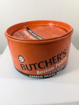 Vintage Butcher's Wax Boston Polish Amber Paste Wax 16 oz Tin READ - $45.00