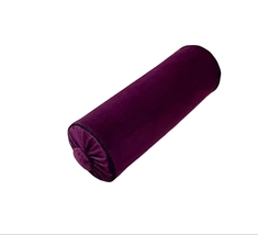 Decorative Bolster Pillow, High Quality Purple Velvet, Purple Pipping, 6x16&quot; - £43.03 GBP