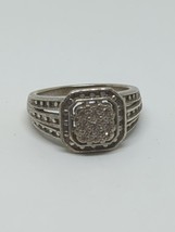 Vintage Sterling Silver 925 Square Diamond Ring Size 7 - $29.99