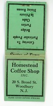Ohio Matchbook Homestead Coffee Shop Woodbury NJ Jersey Advertising Vint... - $14.01