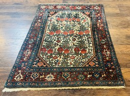Per&#39;sian Tribal Rug 3x5 Antique Carpet Floral Roses Handmade Zanjan Rug - £1,527.12 GBP