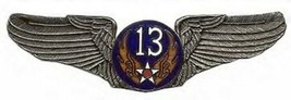 13TH AIR CORPS FORCE  USAF BIG PEWTER WING PIN - $18.99