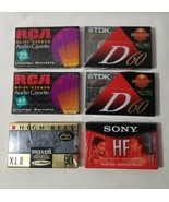 1986 TDK D 60 Sony RCA Maxwell Cassette Tape 6pc LOT SEALED Fast Ship! - £17.85 GBP