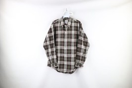 Vintage 60s Streetwear Mens Size Medium Collared Long Sleeve Button Shirt Plaid - £46.70 GBP