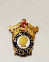 Vintage Catholic Order of Foresters Rangers Enamel Lapel Pin FHC Screw Back  1&quot; - £11.80 GBP