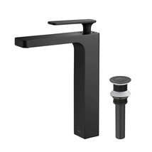 COMBO: Infinity Single Lavatory Faucet KBF1007MB + Pop-up Drain/Waste KP... - $200.48