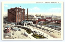 Postcard Pennsylvania Railroad Station Pittsburgh Pennsylvania PRR Train - £6.39 GBP