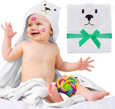 Hooded Baby Towels 33 x 33 Inch. White Terry Cotton Baby Bath Towels Hooded... - £12.68 GBP