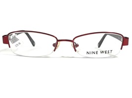 Nine West NW1009 614 Brille Rahmen Rot Rechteckig Halbe Felge 50-17-135 - £29.79 GBP