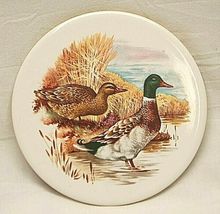 Mallard Duck Birds Ceramic Tile Round Cork Back Trivet Plaque Wall Art H... - $16.82
