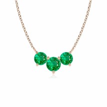 Authenticity Guarantee 
Classic Trio Emerald Necklace in 14K Rose Gold - £1,074.87 GBP