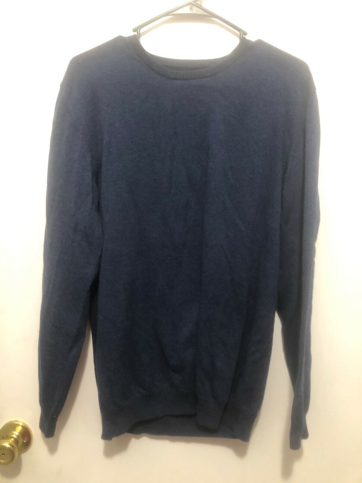 NEW Burton's Of London Men's Cotton Pullover Light Sweater Crew Neck Blue Large - $18.80