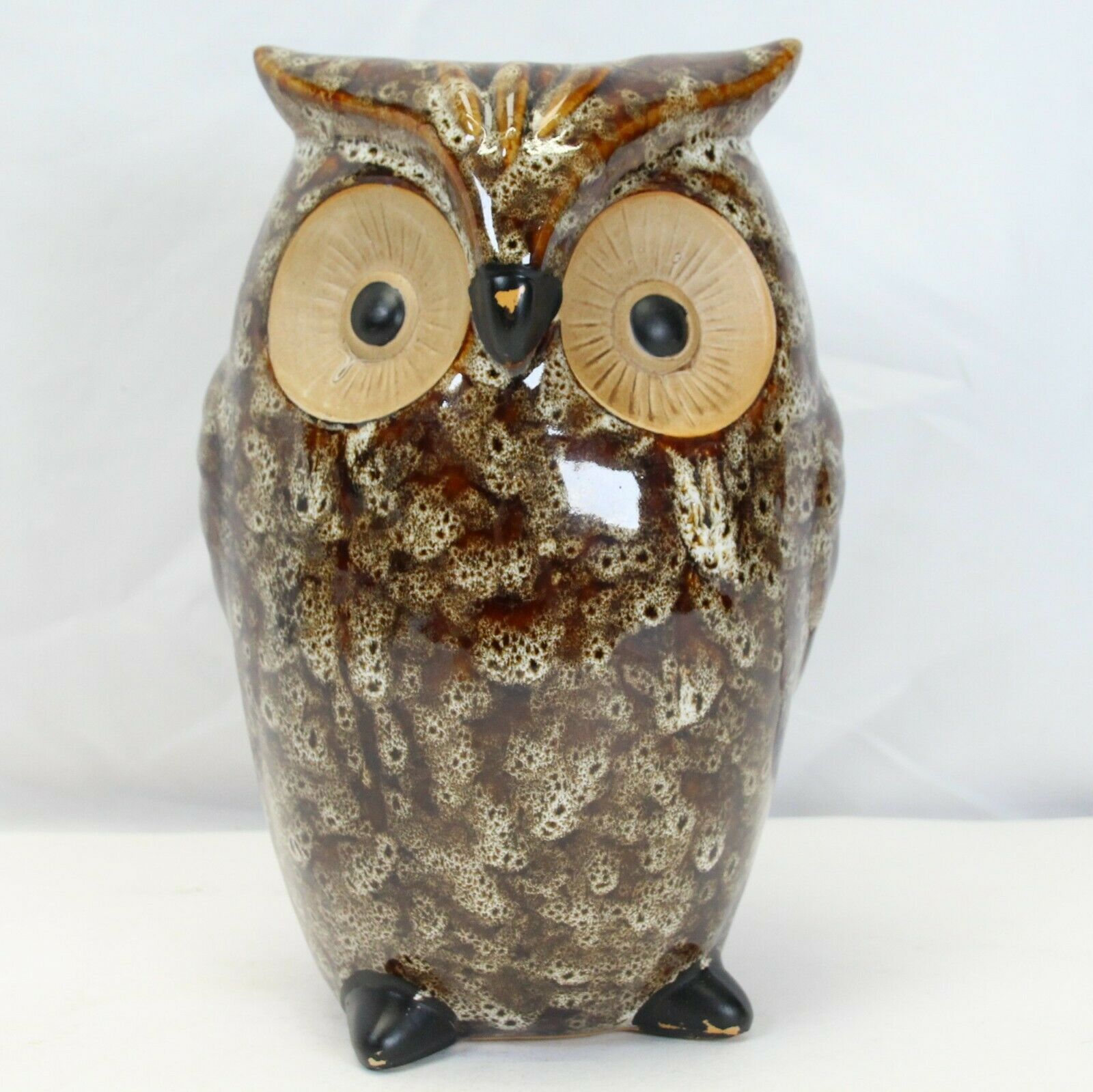 Farmhouse Brown Owl Vase Elegant Expressions Ceramic Figurine 8.5” - $11.75
