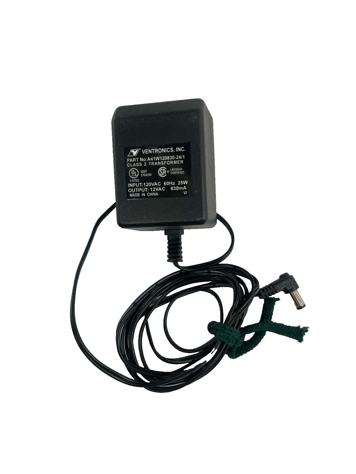Geniune Ventronics Model A41W120830-24/1 Output 12V 0.83A Class2 AC Adap... - $26.72