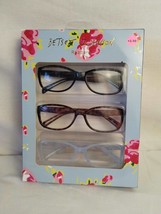 3 Pair - Betsey Johnson +2.00 Reading Glasses Blue Floral Tortoise Black Readers - £20.12 GBP