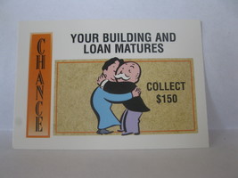 1995 Monopoly 60th Ann. Board Game Piece: Chance Card - Building & Loan Matures  - $1.00