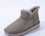 Asual ankle winter snow boots cozy sheepskin suede leather natural sheep fur short thumb155 crop
