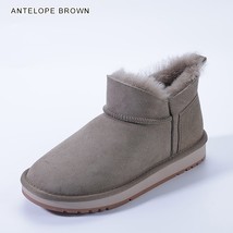 Fashion Women Casual Ankle Winter Snow Boots Cozy Sheepskin Suede Leather Natura - £116.59 GBP