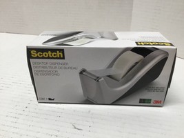Scotch Desktop Tape Dispenser Silvertech, Two-Tone C60-St, Black/Silver, 1 Pack - £7.93 GBP