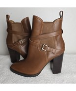 Coach Saddle Brown Jackson Bootie Boots Pull On Cognac Brown Size-10B - $3,307.95 MXN