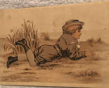 Person Lying In A Field Victorian Trade Card VTC 3 - £6.25 GBP