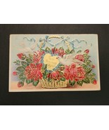 Postcard-1909-Antique-Best Birthday Wishes -Flowers-Postcard - $13.27